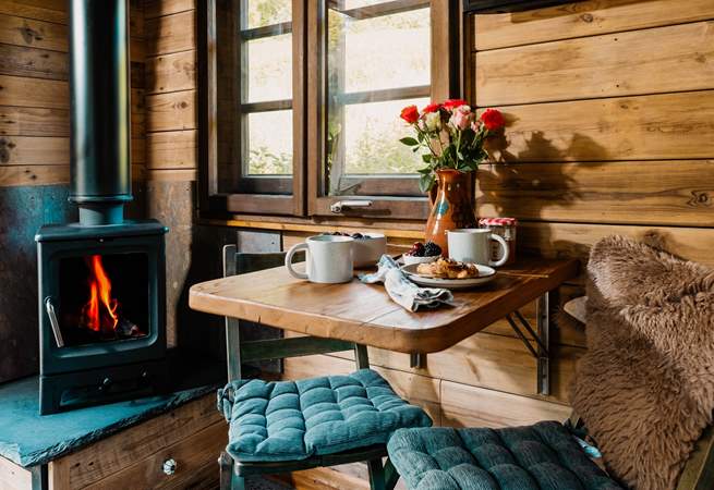 The cosiest dining spot to enjoy breakfast by the warming wood-burner. 