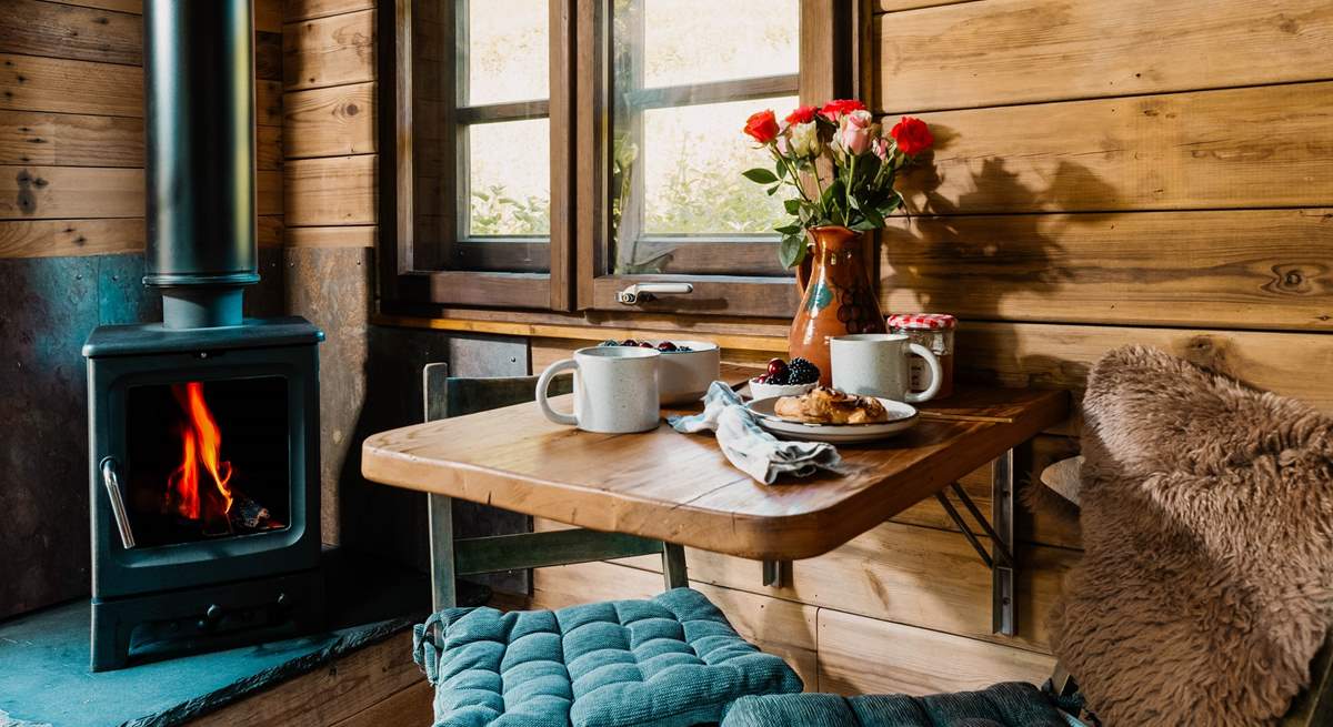 The cosiest dining spot to enjoy breakfast by the warming wood-burner. 