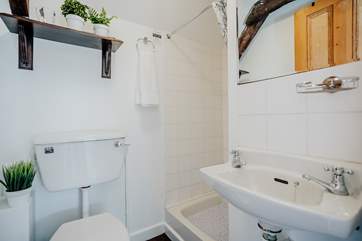 The shower-room is ideally placed between the two bedrooms.