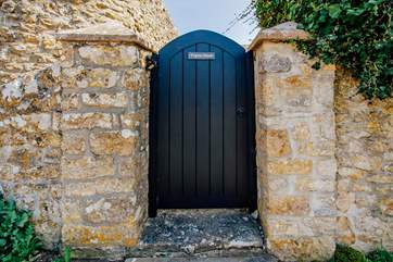 From the lane where you park take the gate into the garden