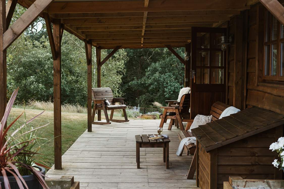The covered decking is perfect for indoor and outdoor living.