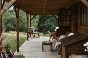 The covered decking is perfect for indoor and outdoor living.