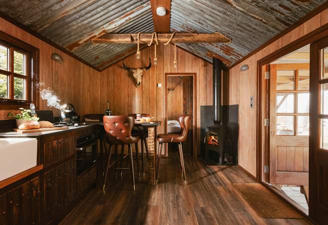 This spacious cabin is a unique family getaway.