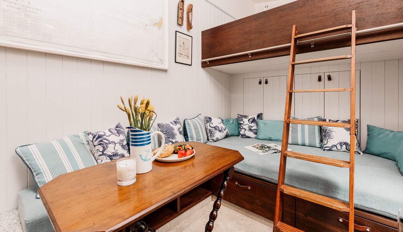 A nautical theme runs throughout the hideaway in the most tasteful style. 