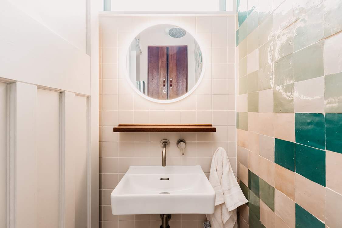 The chic style flows effortlessly into this cleverly designed space.