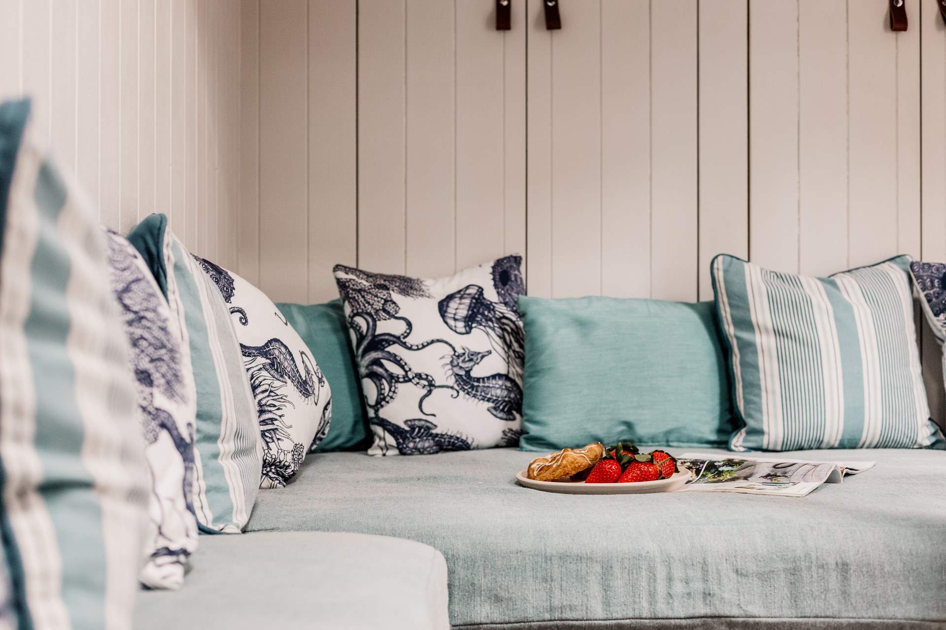 Sumptuous soft furnishings run throughout. 