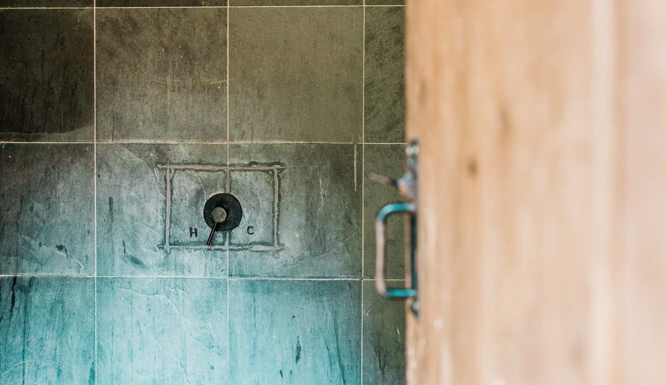 The rustic charm flows into this space. 