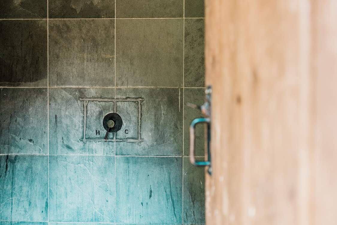 The rustic charm flows into this space.
