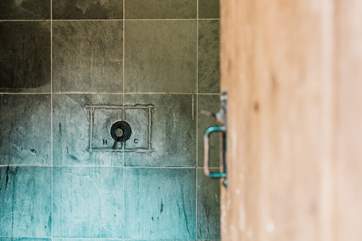 The rustic charm flows into this space.