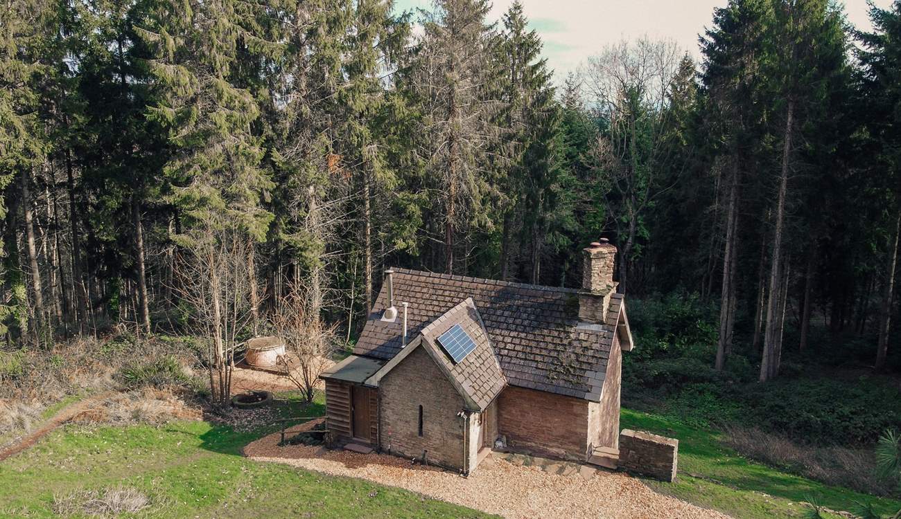 Totally secluded and encompassed by woodland. 