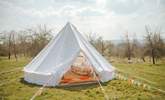 The beautiful bell tent pays respect to a traditional glamping style! - Thumbnail Image