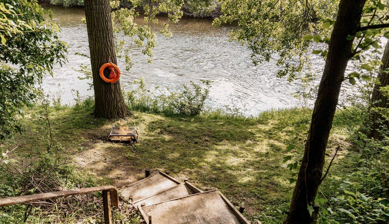 Head down to your own private spot by the river.