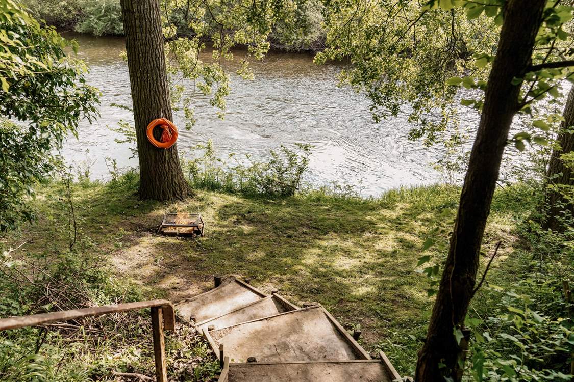 Head down to your own private spot by the river.