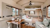 Thoughtfully crafted, the hut can sleep a family of four.