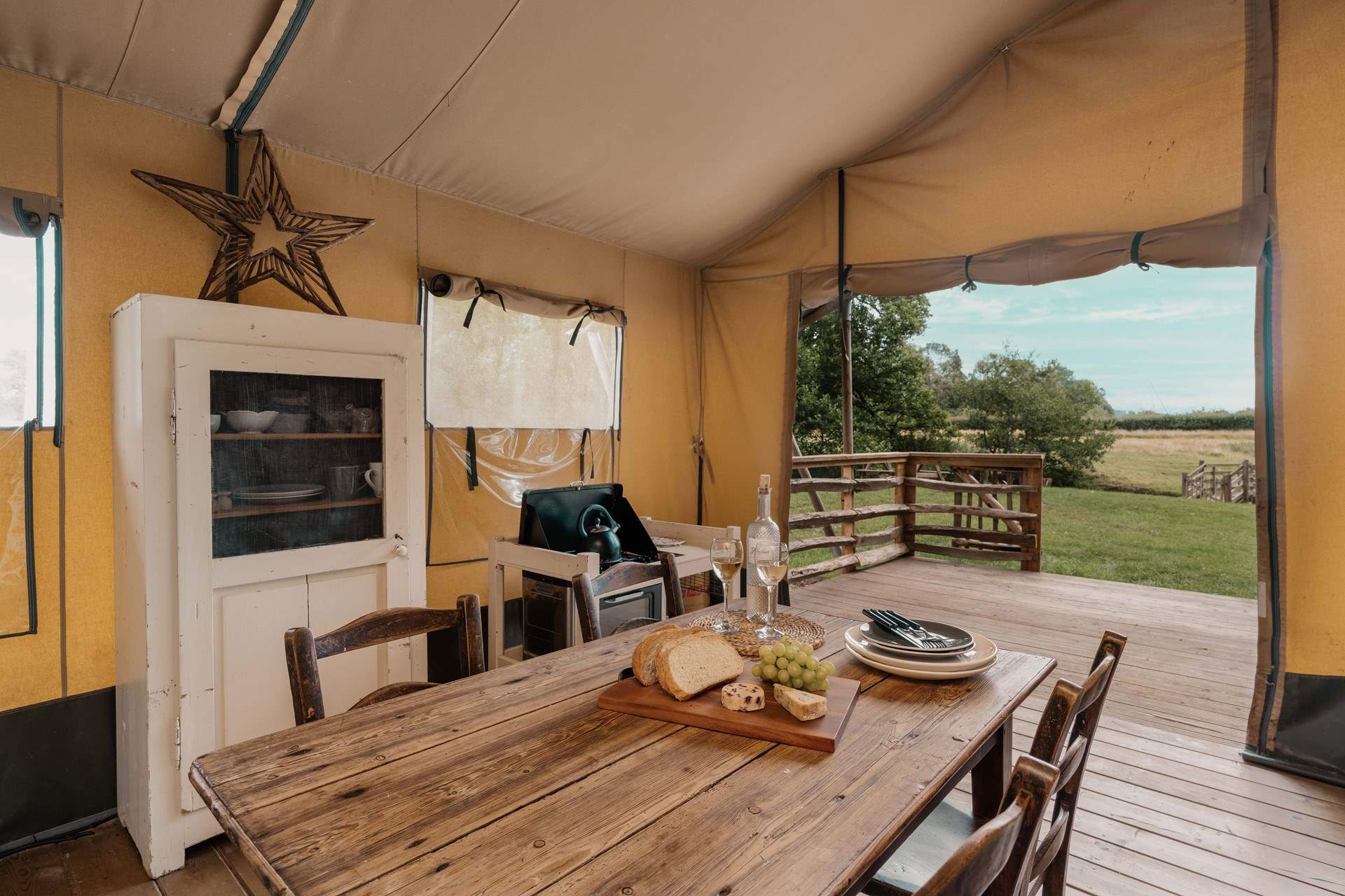 Enjoyed eating around the lovely dining-table.