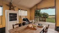 Enjoyed eating around the lovely dining-table.