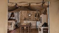 Your rustic glamping abode awaits.