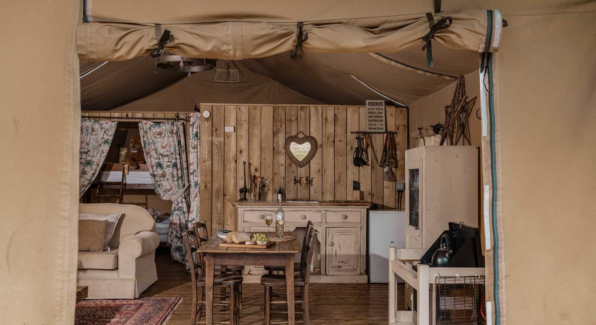 Your rustic glamping abode awaits.