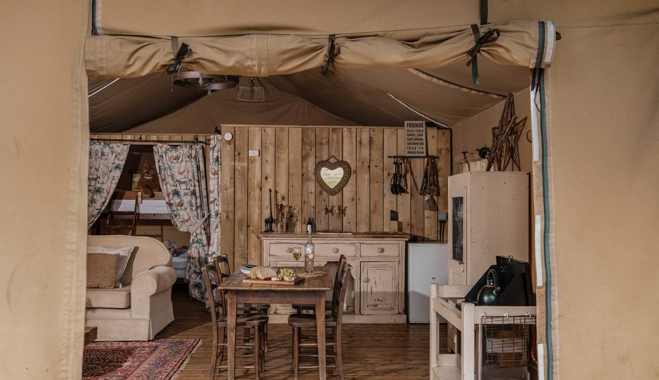 Your rustic glamping abode awaits.