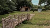 This sweet little bridge leads the way to your own private spot on the River Wye.
