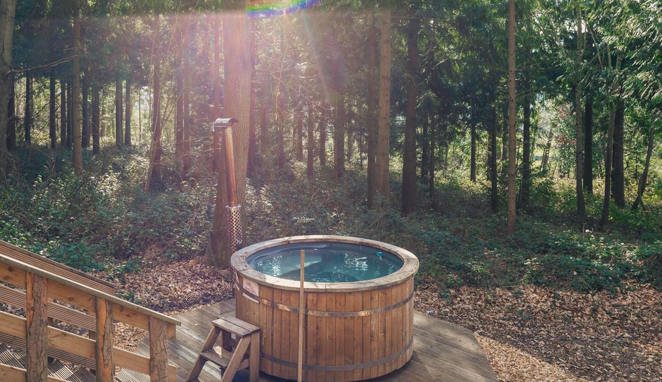 The heavenly wood-fired hot tub is a dream come true.
