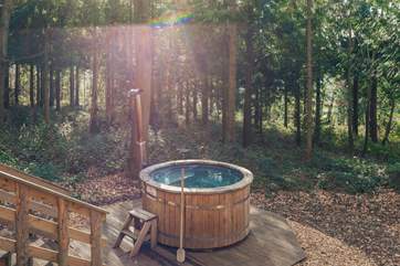 The heavenly wood-fired hot tub is a dream come true.