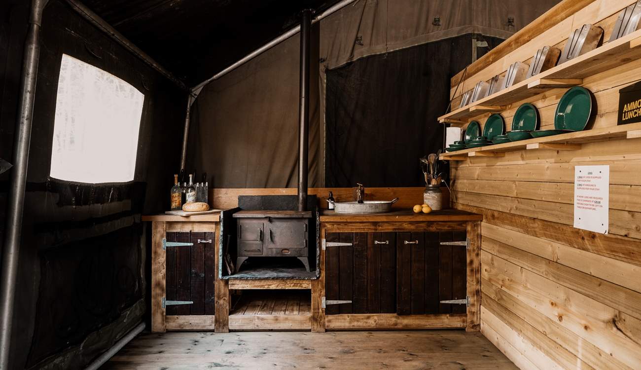 Cook up some holiday delights over the wood-burning stove.