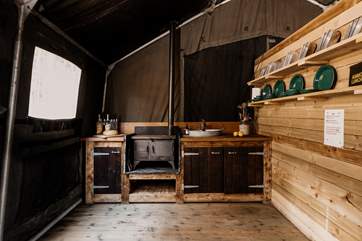 Cook up some holiday delights over the wood-burning stove.