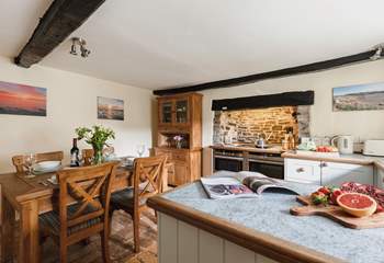 The characterful kitchen/diner is perfect for sociable holidays.