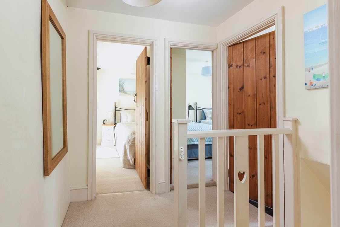 All bedrooms and family bathroom are on the first floor. Please note there is a step to the landing, a step up to bedroom 1 and a small step into bedroom 3, the twin room.