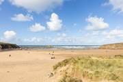 The golden sands of Summerleaze beach just a few minutes' drive away.