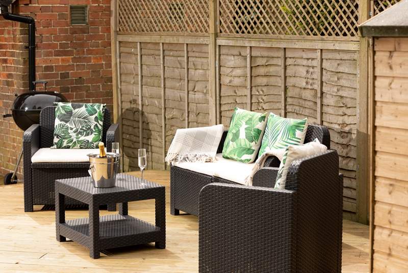 The decked area is a nice place for a barbecue or your favourite tipple.