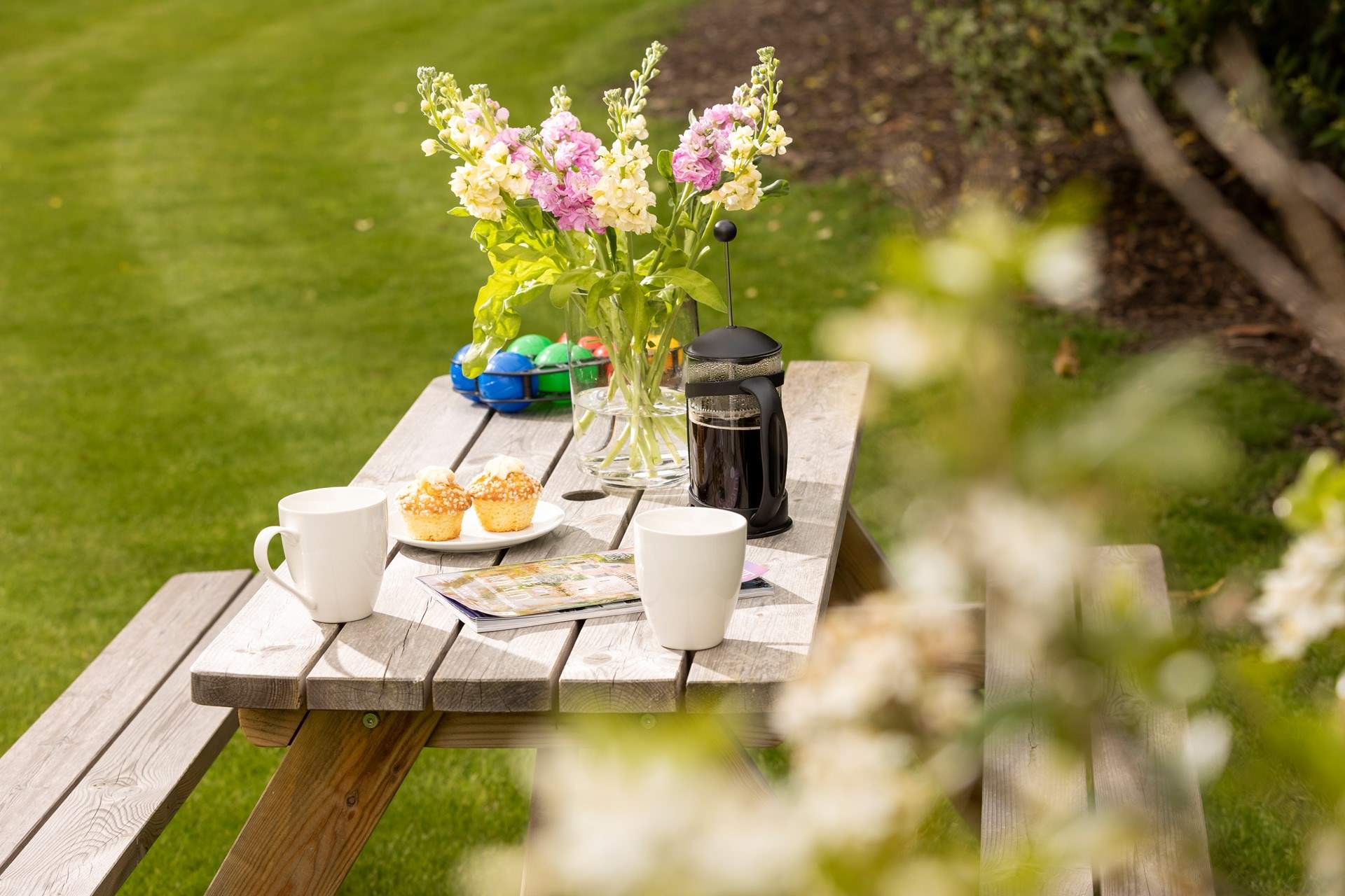 The perfect spot for coffee, cake and perhaps a game of Boules.