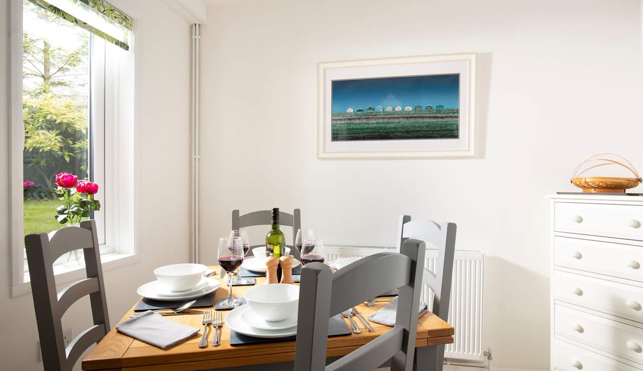 Enjoy supper together whilst looking out over the garden.