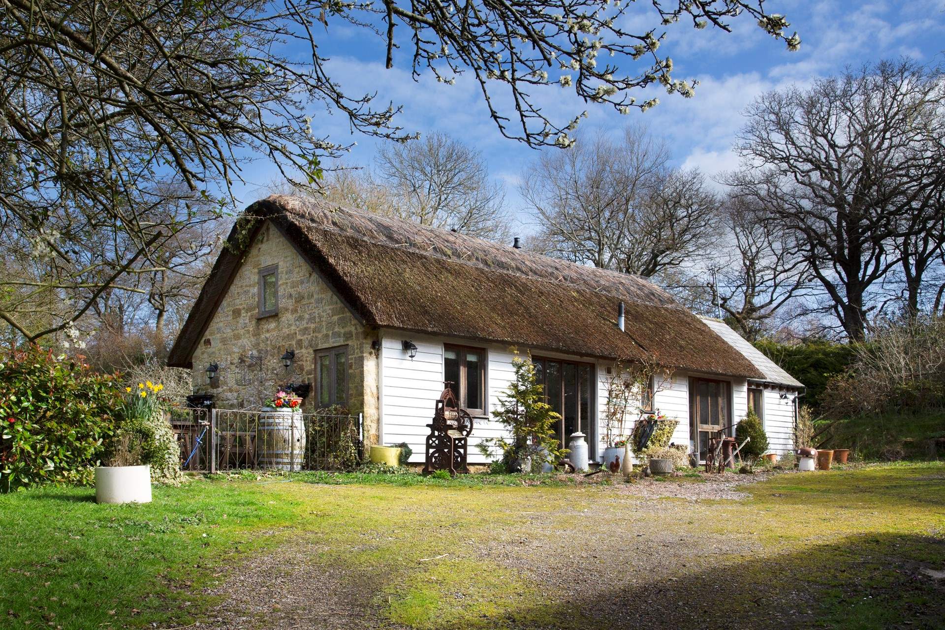 There is parking for two cars beside the cottage.