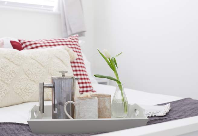 Breakfast in bed? Why not, you are on holiday!