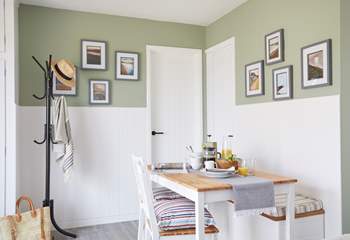 Catch up at mealtimes around the dining table in the open plan living space.