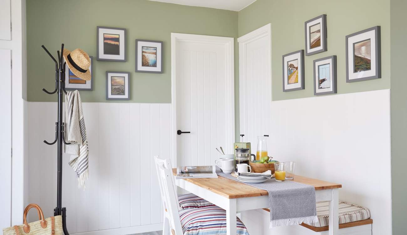 Catch up at mealtimes around the dining table in the open plan living space.