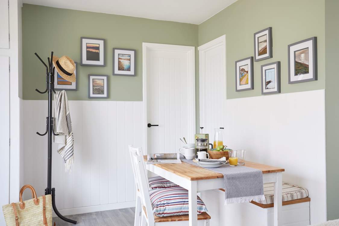 Catch up at mealtimes around the dining table in the open plan living space.