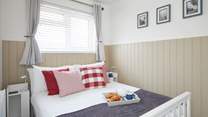 The cosy double room for a good nights sleep.