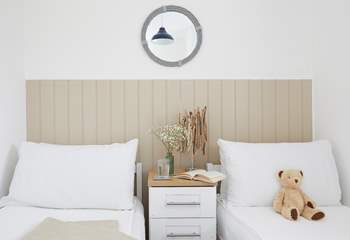 Beautiful finishing touches in the twin bedroom. 