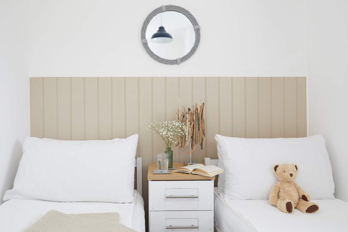 Beautiful finishing touches in the twin bedroom.