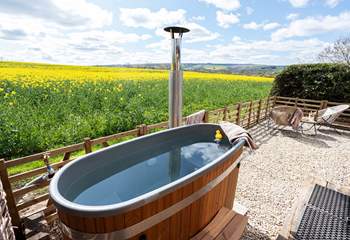 Sink into the wood-fired hot tub and simply let your worries melt away.