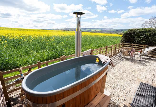 Sink into the wood-fired hot tub and simply let your worries melt away.