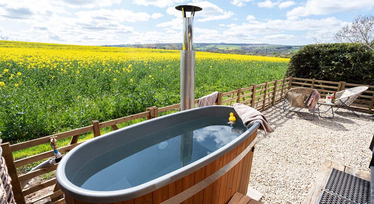 Sink into the wood-fired hot tub and simply let your worries melt away.