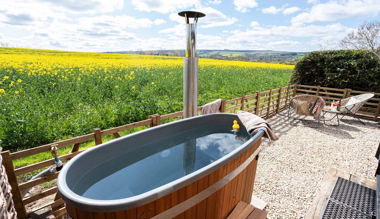 Sink into the wood-fired hot tub and simply let your worries melt away.