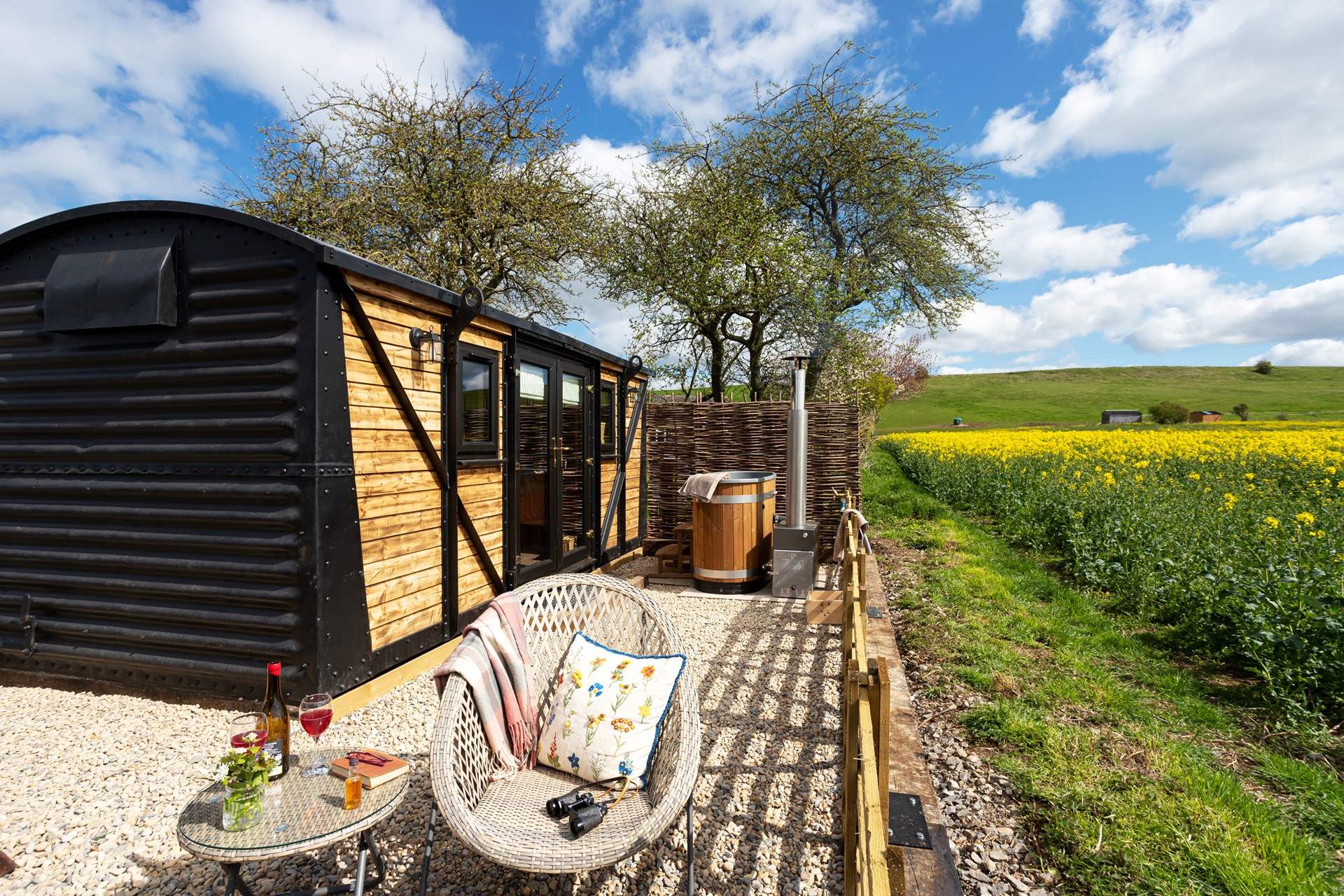 Nestled in nature this unique retreat is truly captivating. 