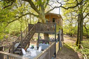 Nestled amongst the treetops, welcome to Little Oak Treehouse.
