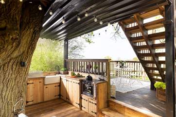 The space is well-equipped for your glamping getaway.