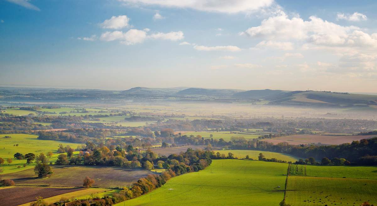 Magnificent views from Chanctonbury Ring, just 20 minutes away. 